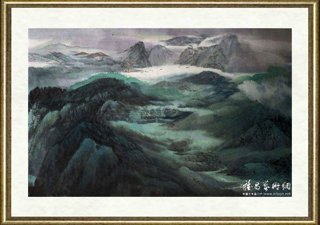 施江城_高崚平湖图卷（局部）