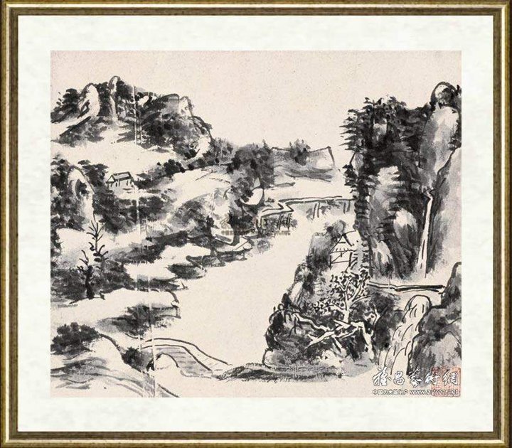 黄宾虹_设色山水册之一