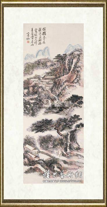 黄宾虹_铁桥峰写景图轴