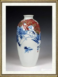 陈葆棣_青花釉里红《鱼乐》瓶