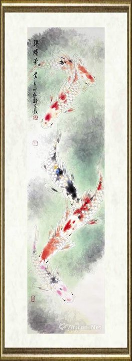 郑文岩_锦绣华堂鱼乐四屏之四