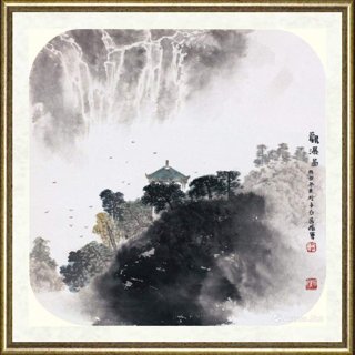张军_观瀑图